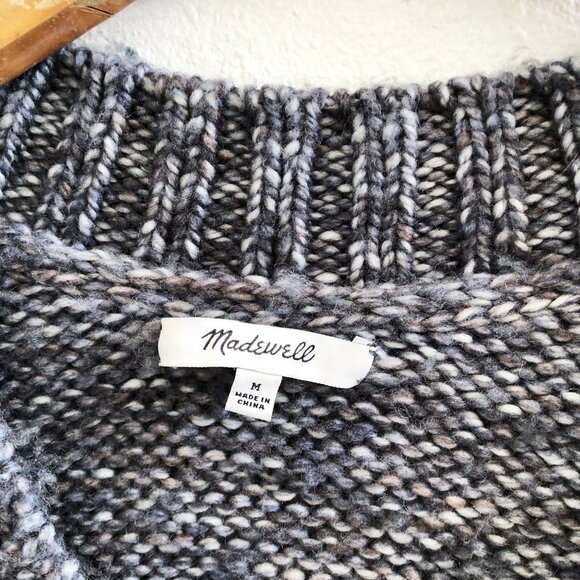 MADEWELL 100% Wool Spray-Dyed V-Neck Oversized Sweater Size Medium - Picture 7 of 10